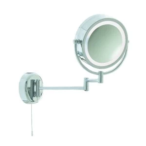 Image of 1 Light Swing Arm Magnifying Bathroom Mirror Chrome IP44, E14