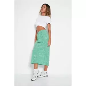 Image of I Saw It First Polka Dot Midi Skirt - Green