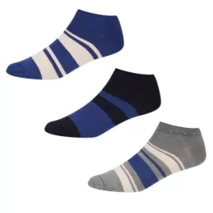 Image of Ben Sherman Stone Stripe Socks 3 Pack Mens - Blue