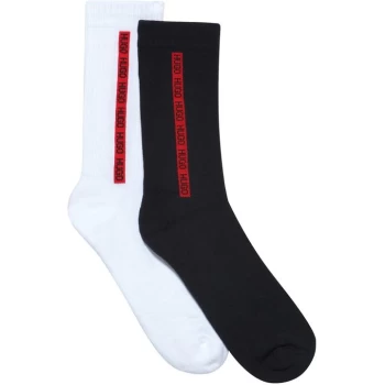 Image of Boss Hugo Boss 2 Pack of Ribbed Tape Socks Mens - Blue
