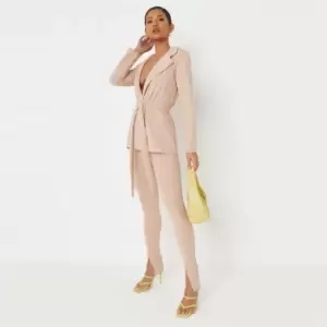 Image of Missguided Jersey Tailored Cigarette Trouser - Neutral
