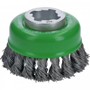 Image of Bosch X Lock Knotted Stainless Steel Wire Cup Brush 75mm X-Lock
