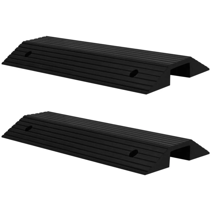 Image of VIDAXL Vidaxl - Bridge Threshold Ramps 2 pcs 80x40x8cm Rubber 8720286365458