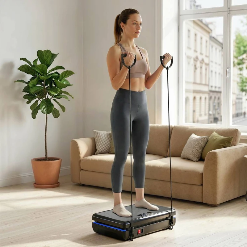 Image of Sportnow Vibration Plate Exercise Machine With 120 Speed Levels, 5 Programs