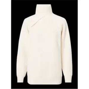 Image of CALVIN KLEIN Recycled Wool Cut Out Sweater Ls - Cream