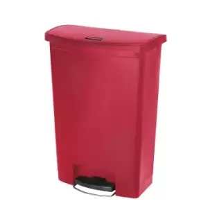 Image of Rubbermaid SLIM JIM waste collector with pedal, capacity 90 l, WxHxD 353 x 826 x 570 mm, mobile, red