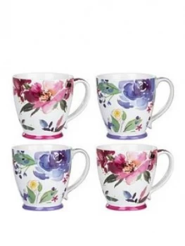 Image of Waterside Set Of 4 Jumbo Floral Cups