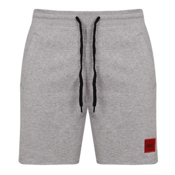 Image of Hugo Boss Diz 212 Red Patch Logo Jersey Shorts Grey Size L Men