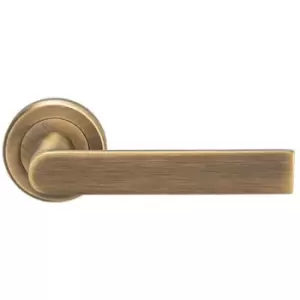 Image of Serozzetta - Edge Lever on concealed fix round rose Antique Brass - Antique Brass