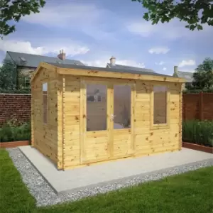 Image of Mercia 4m x 3m 34mm Wall Home Office Elite Log Cabin