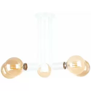 Image of Keter Venna Multi Arm Semi Flush Ceiling Light White, 30cm, 5x E27