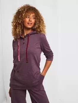 Image of Joe Browns Cosy Printed Hoody -Purple, Purple, Size 8, Women