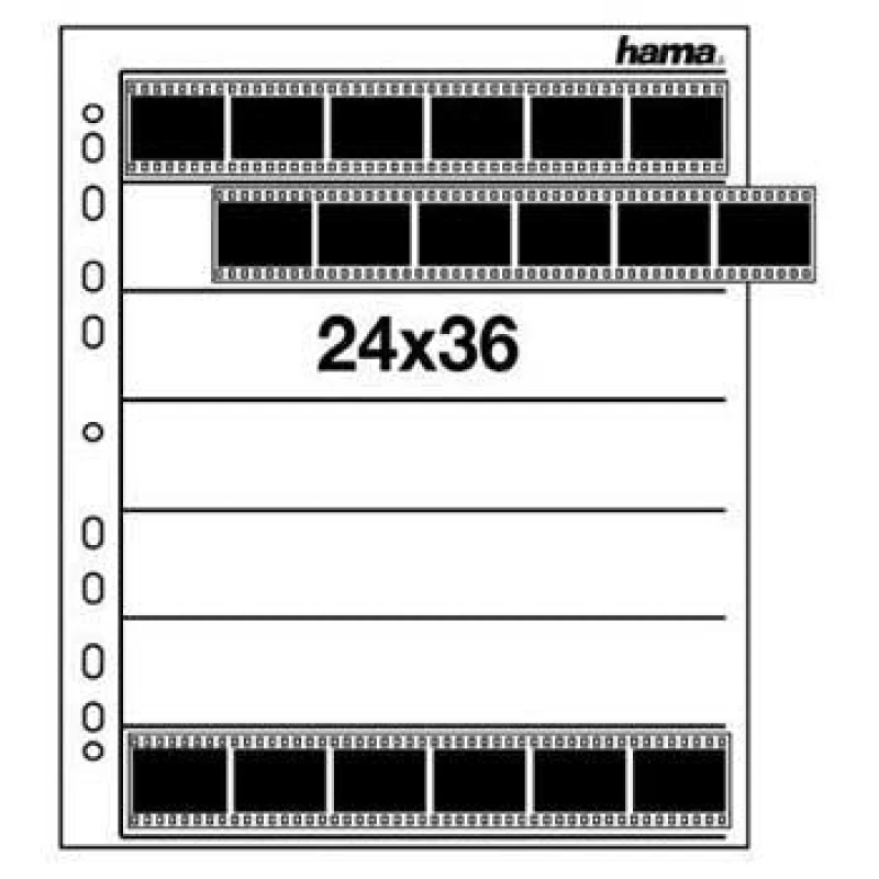 Image of Hama Hama 35mm Negative Storage Pages for Ringbinder pack 100 Sheets Sleeves Strips 00002251