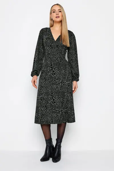 Image of Long Tall Sally Tall Wrap Dress Dark Grey