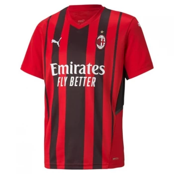 Image of Puma AC Milan Home Shirt 2021 2022 Junior - Red/Black