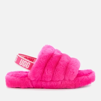 Image of UGG Kids Fluff Yeah Slide Slippers - Rock Rose - UK 1 Kids