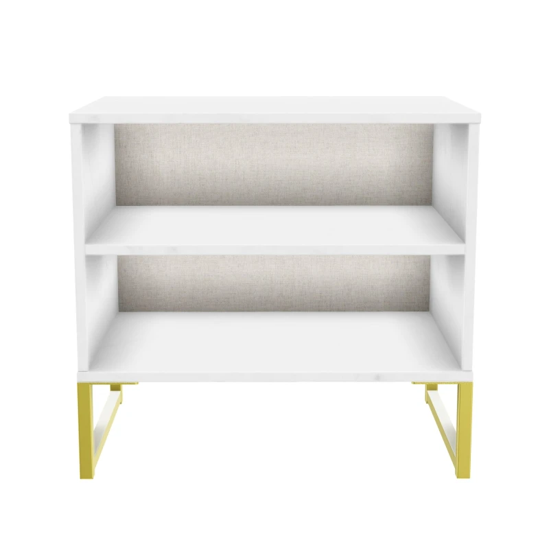 Image of Tamworth Double Open Bedside Cabinet In Marble (Ready Assembled)