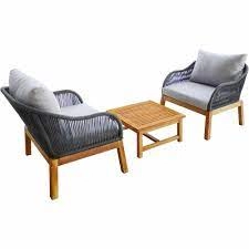 Image of Charles Bentley FSC & Rope Lounge Set FSC Hardwood