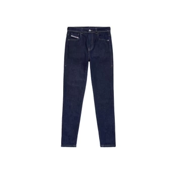 Image of Diesel Slandy High Waisted Skinny Jeans - Dark Blue 01