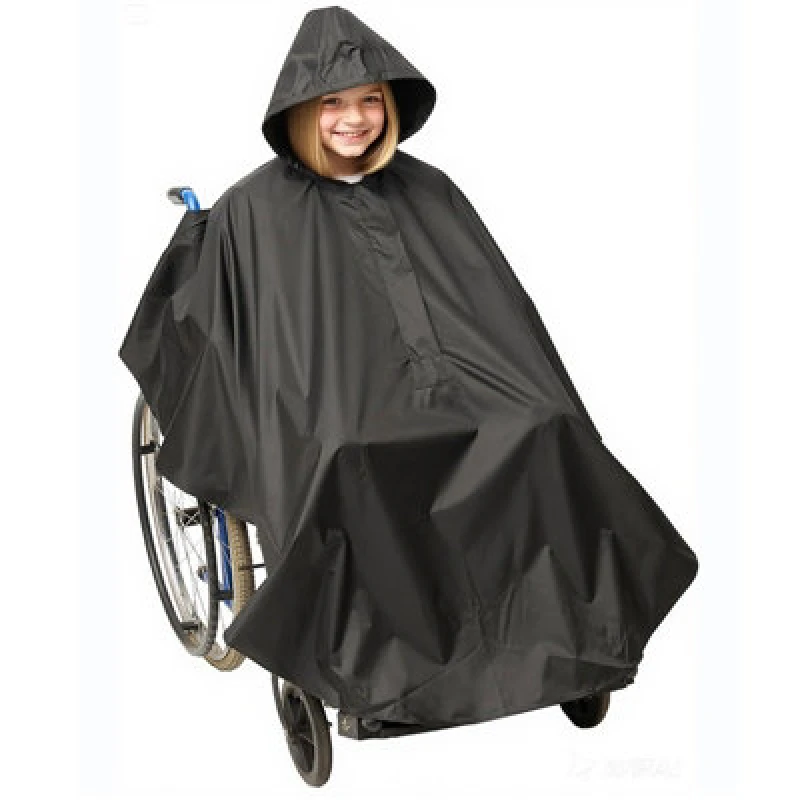 Image of Gr8 Home Wheelchair Waterproof Poncho Rain Cover With Hood Disability Aid Rain Mac Coat