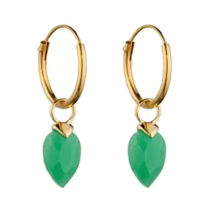 Image of Candy Kite Gold Plated Silver August Birthstone Chalcedony Hoop Earrings