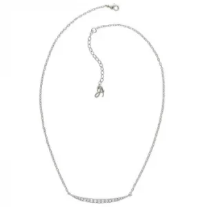 Image of Adore Ladies Rhodium Plated Curved Bar Necklace