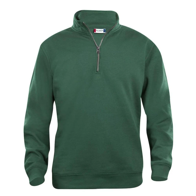 Image of Clique Womens Basic Half Zip Sweatshirt in Bottle Green Size: XS Bottle Green Female XS