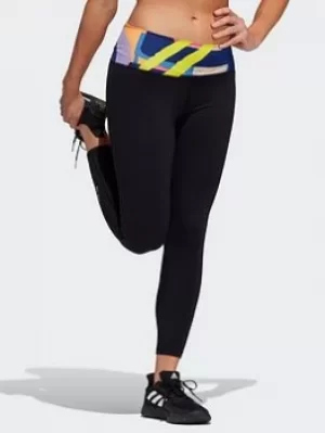 Image of adidas Love Unites Believe This Graphic Leggings, Black, Size XS, Men