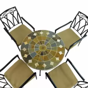 Image of Granada 91cm Patio Table with 4 Ascot Chairs Set