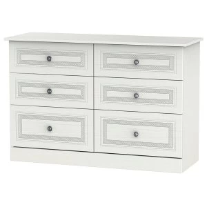 Image of Robert Dyas Loxley Ready Assembled 6-Drawer Midi Chest of Drawers -White