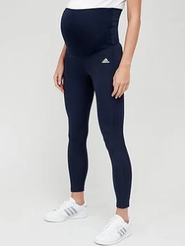 Image of adidas Designed 2 Move Maternity 7/8 Leggings - Navy, Size L, Women