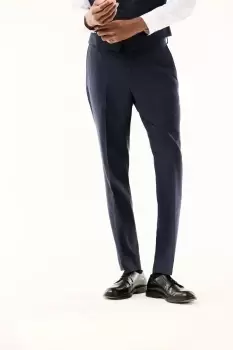 Image of Tailored Fit Navy Marl Suit Trousers