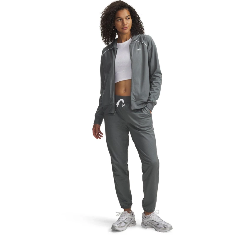 Image of Under Armour Womens Rival Performance Tracksuit Clay Green/Whit female 8 (XS)