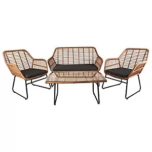 Image of Charles Bentley Natural Wicker Lounge Set, Natural