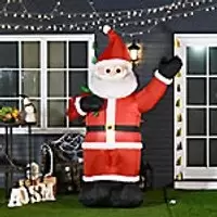 Image of Homcom Christmas Santa Inflatable Multicolour 100 x 240 cm
