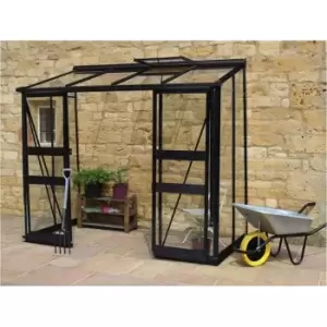 Image of Halls Greenhouses Broadway Lean-To - 8ft x 4ft - Black - 3mm Toughened