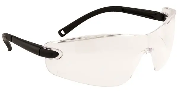 Image of Portwest Profile Safety Glasses PW34CLR Frame: Black