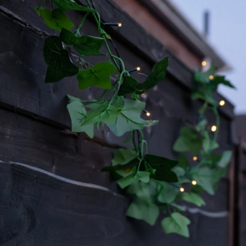 Image of Streetwize 2m Solar Ivy Outdoor Garland String Lights 20 LED - Green Green One Size