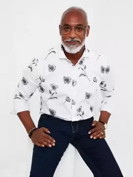 Image of Joe Browns Summer Print Shirt - White, Size 2XL, Men