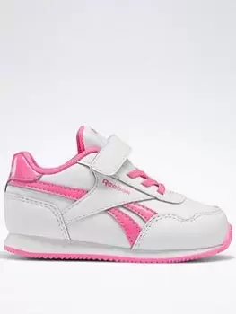 Image of Reebok Royal Classic Jog 3 Shoes, White/Pink, Size 5 Younger