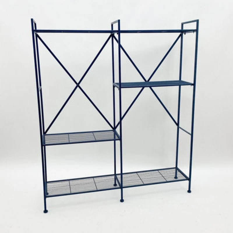 Image of Minster Shelf Unit - Metal - L30 X W120 X H141cm - Blue