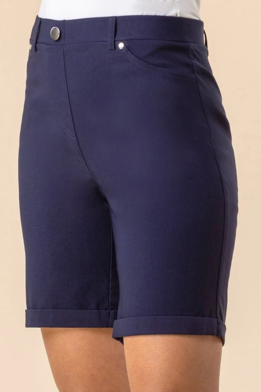 Image of Roman Turn Up Stretch Shorts Navy