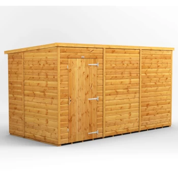 Image of 12x6 Power Windowless Pent Garden Shed - Brown