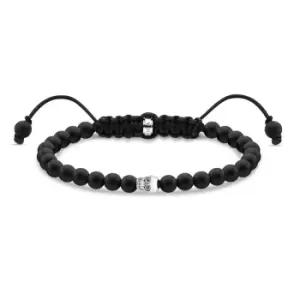 Image of THOMAS SABO Rebel Skull & Matt Black Beaded Bracelet
