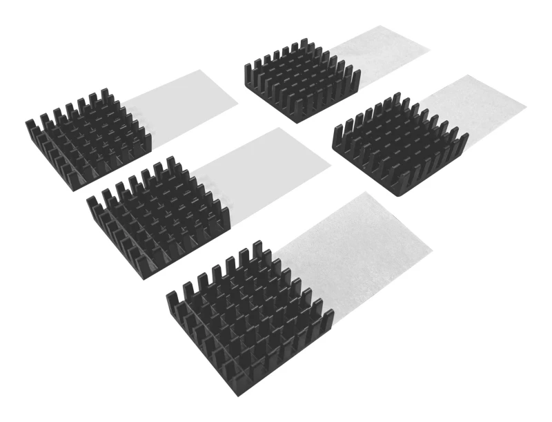 Image of QNAP QNAP HS-M2SSD-07 computer cooling system M.2 NVMe SSD Heatsink/Radiator Black 5 pc(s) HS-M2SSD-07
