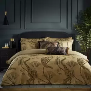 Image of Paoletti Moondusk Gold Duvet Cover & Pillowcase Set Gold