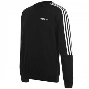 Image of adidas Mens Crew 3-Stripes Pullover Sweatshirt - Black/White