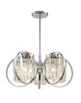 Image of Talin 5 Light Semi-Flush Chrome Ceiling Fitting