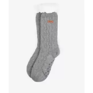 Image of Barbour Cable Knit Lounge Socks - Grey