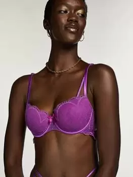 Image of Hunkemoller Fleur Padded Bra - Purple, Purple, Size 38Dd, Women